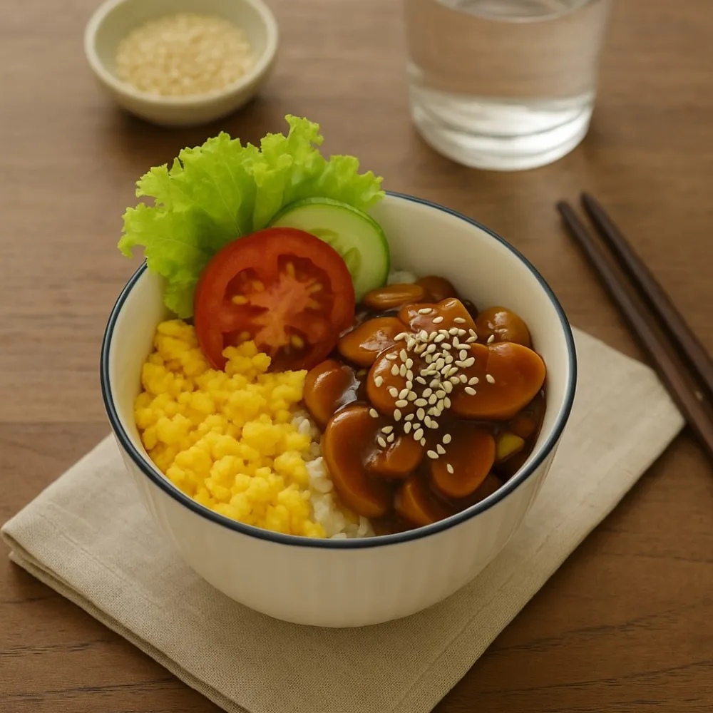 Rice Bowl with Sausage and Oyster Sauce